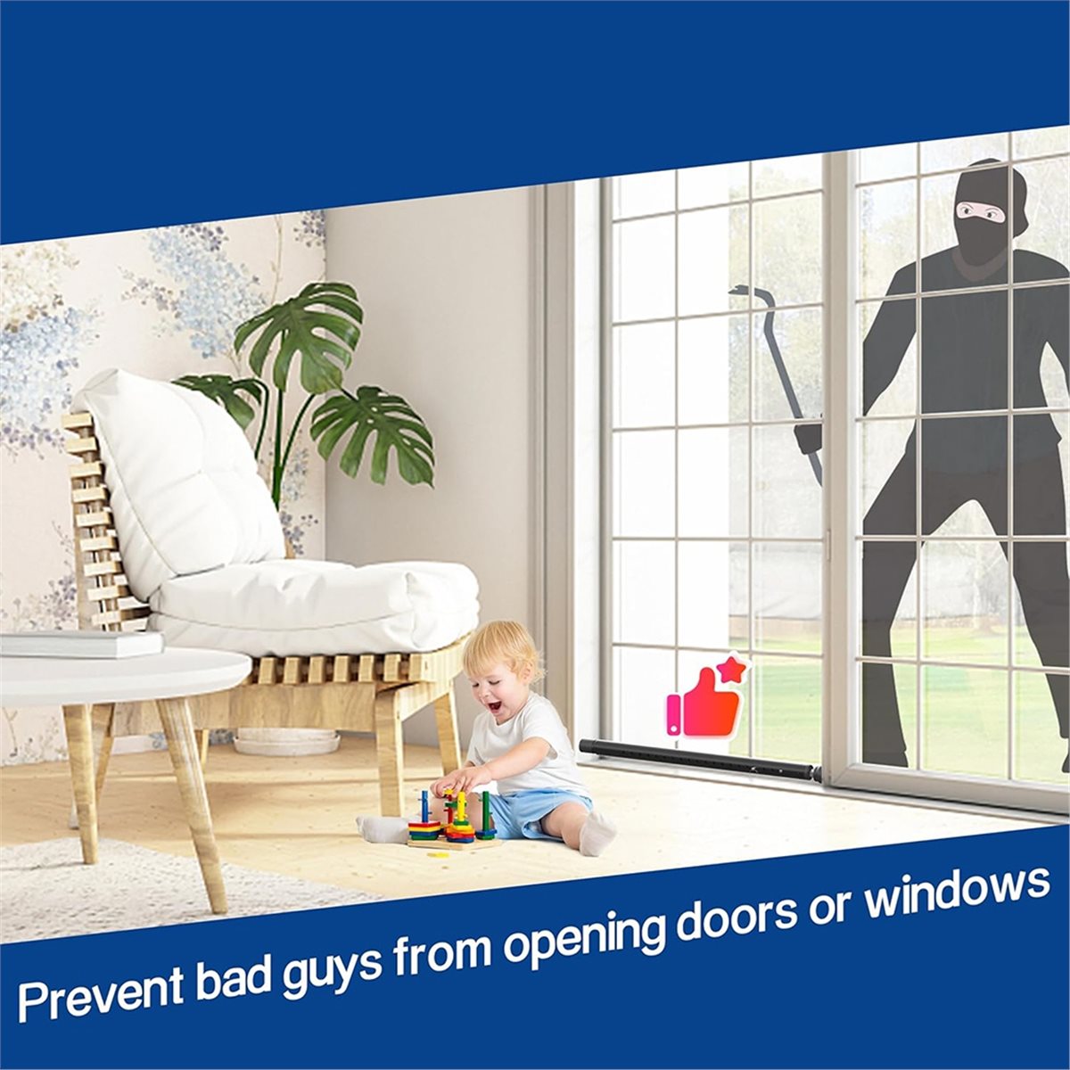 Window Lock Bar - Barre de sécurité pour porte coulissante