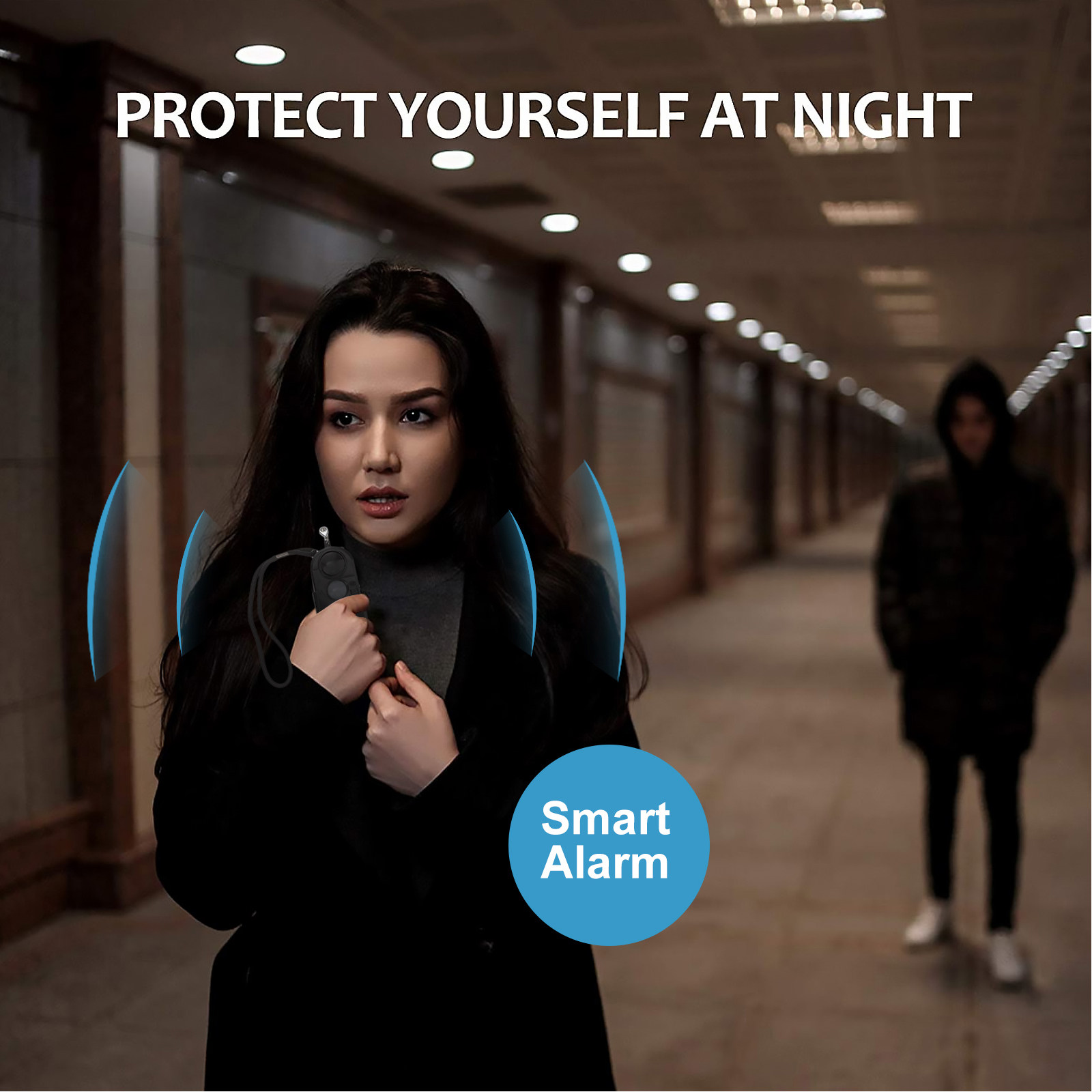 Personal Alarm Keychain - Porte-clés avec alarme personnelle, indicateur lumineux