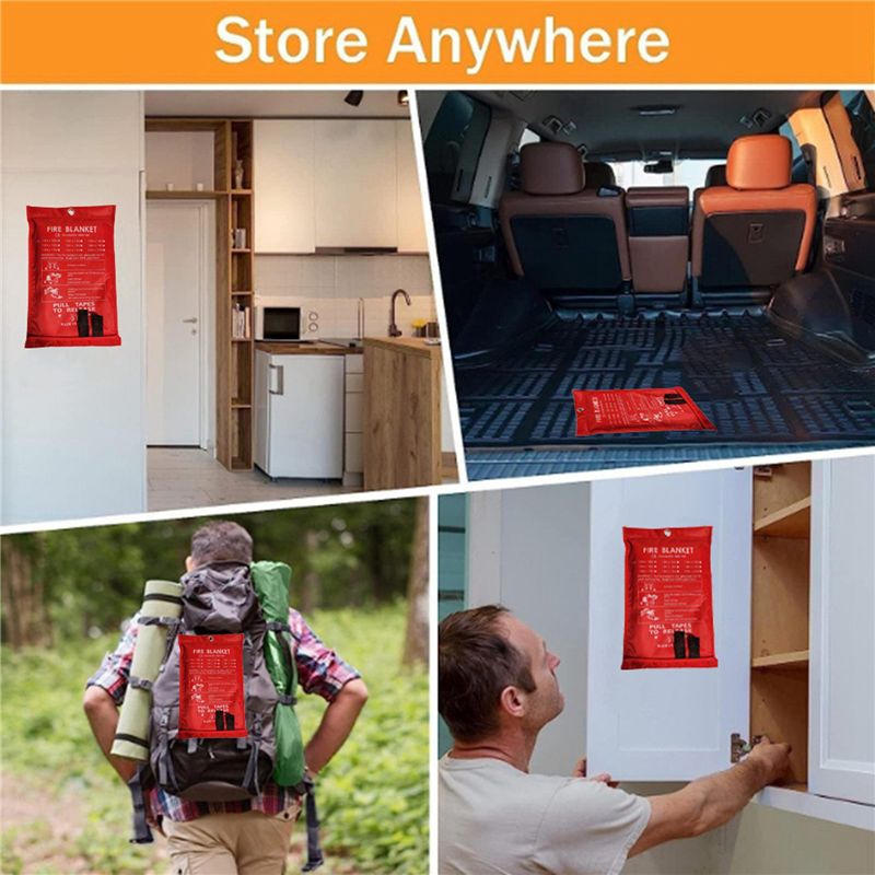B48B-8PCS Couverture anti-feu  - Fire Blanket Kitchen avis et prix